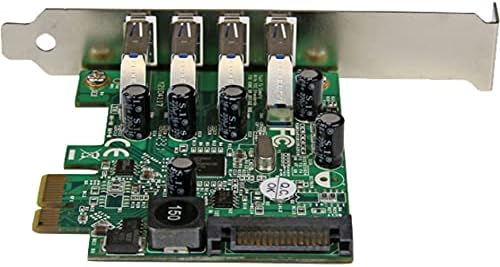 StarTech.com 4-Port PCI Express SuperSpeed USB 3.0 Controller Card with UASP - 5Gbps - USB 3.0 Expansion Card with SATA Power , TAA (PEXUSB3S4V)