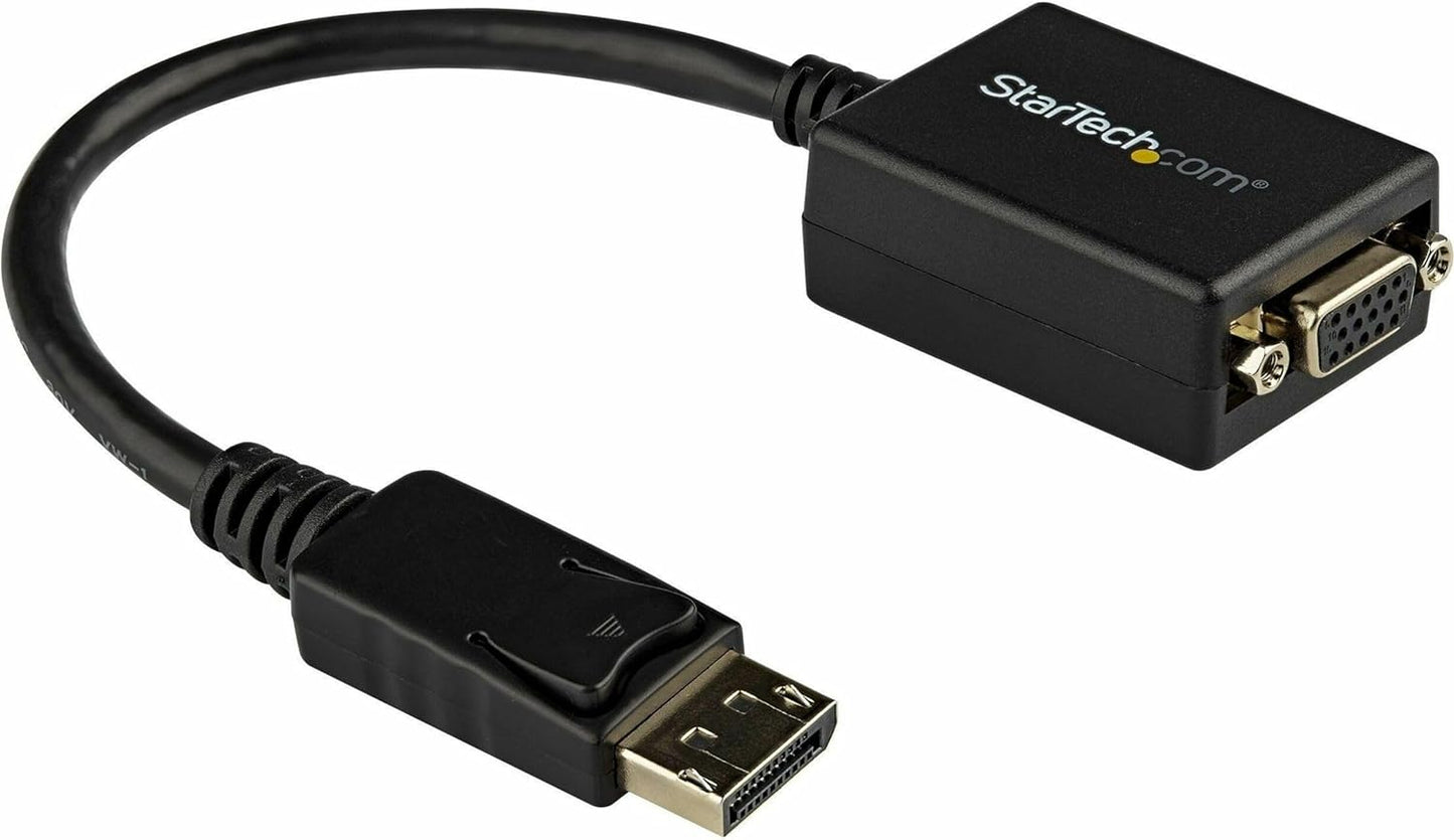 StarTech.com DisplayPort To VGA Video Adapter Converter - Active - 1080p - DP to VGA Converter (DP2VGA2) Black