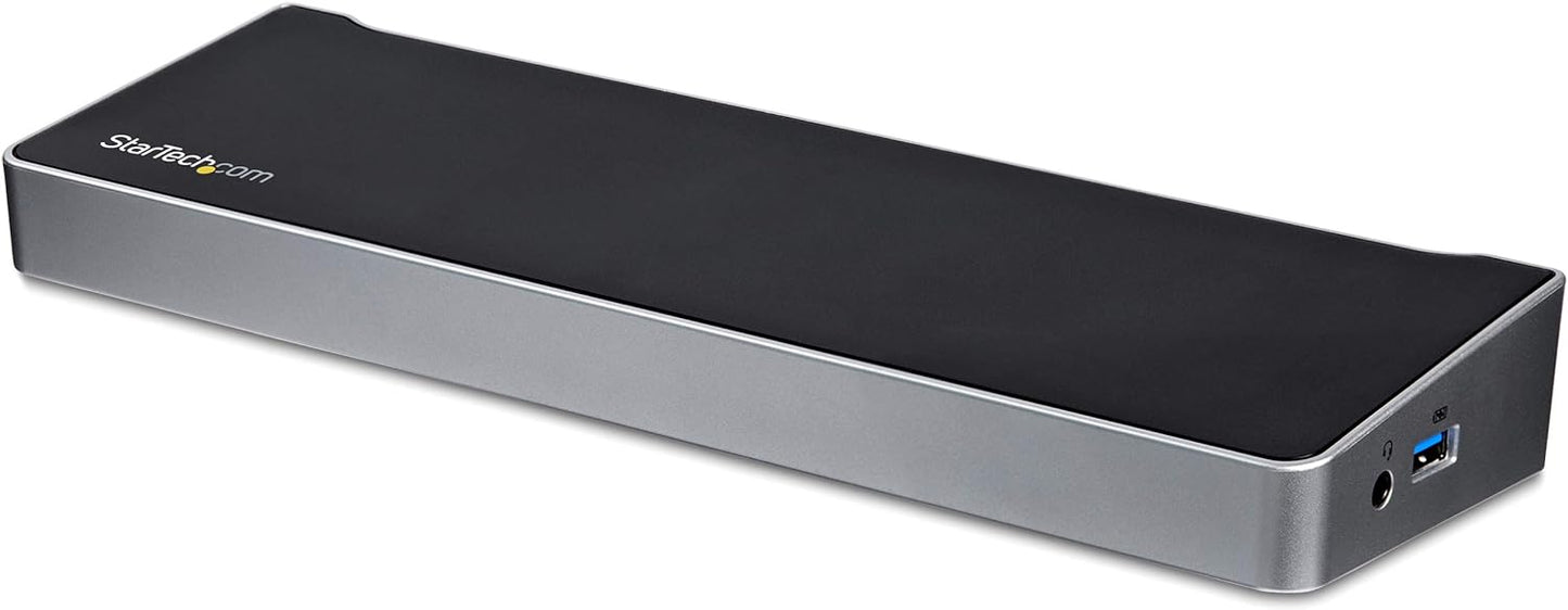 StarTech.com Triple Monitor USB 3.0 Docking Station, 2x 4K DisplayPort & HDMI, USB Type A Universal Laptop Dock, Windows/Mac, TAA