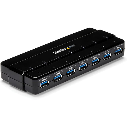StarTech.com ST7300USB3B 7 Port USB 3.0 Hub – Up To 5 Gbps – 7 x USB – Universal Multi Port USB Extender for Your Desktop – USB Powered